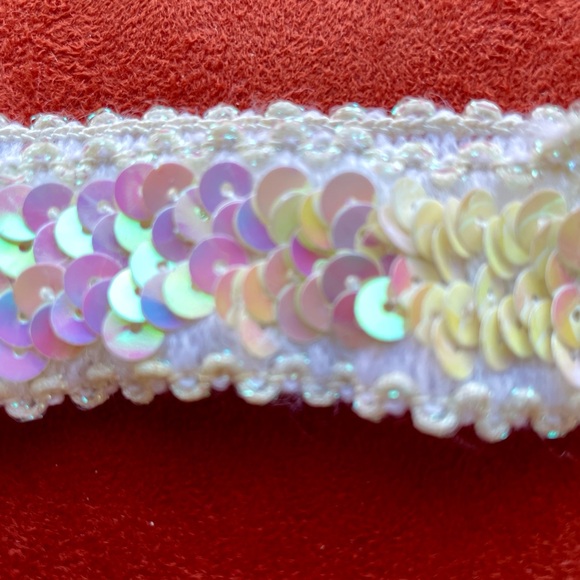 VINTAGE Y2K Girl’s IRIDESCENT Sequin Stretch BELT O/S - Picture 3 of 4